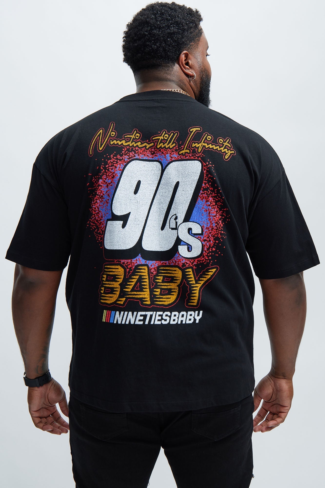 90's Till Infinity Oversized Short Sleeve Tee - Black